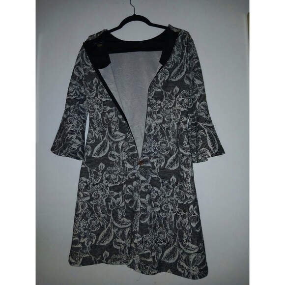 Tommy Hilfiger Women's Floral Knit Dress Stretch Size 2 Bell Sleeve FitFlare - Picture 3 of 7